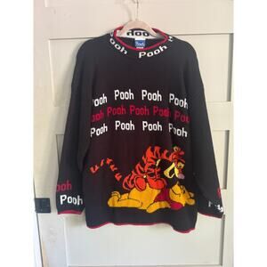 Vintage Disney Winnie Pooh Tigger Knit Sweater Women's Size M USA 1990